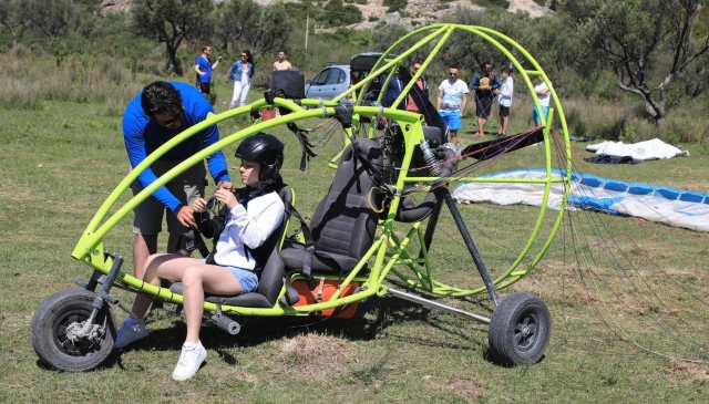 Todo listo para volar en paramotor