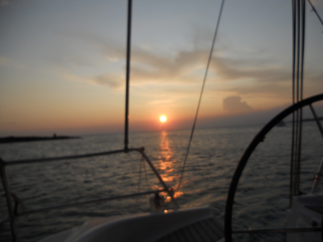  navigazione al tramonto 