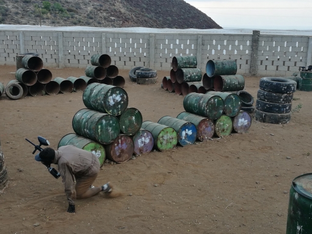 Circuito de barriles en paintball Guimar