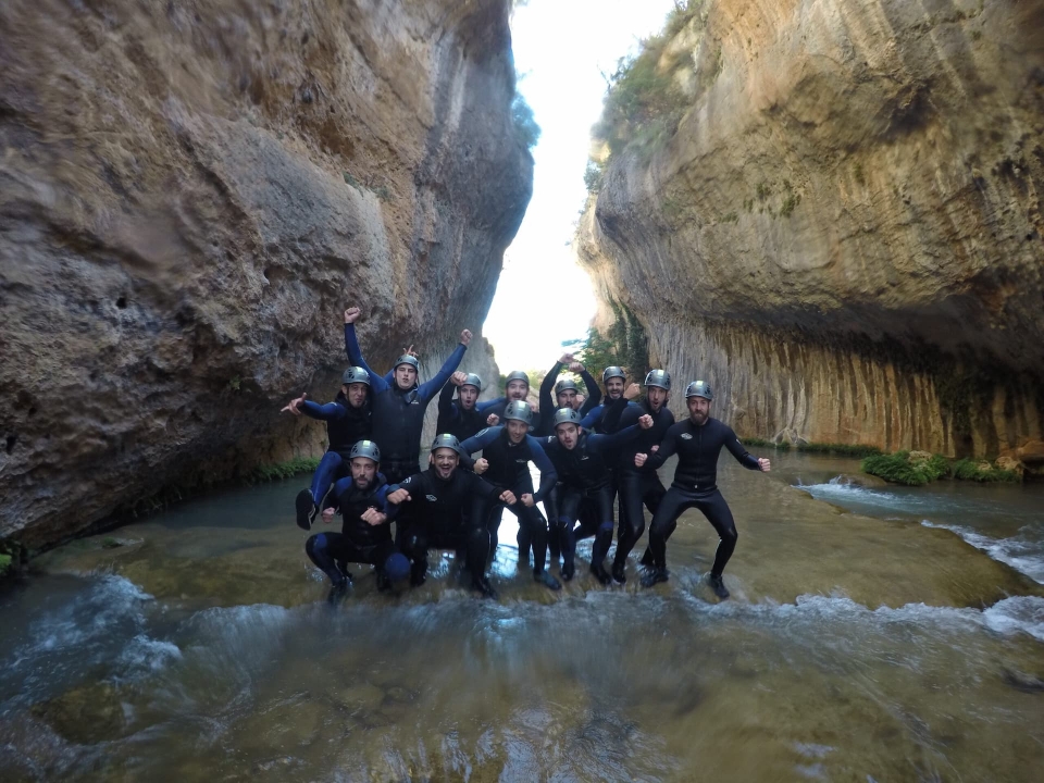  Descending the ravine through the cliffs 
