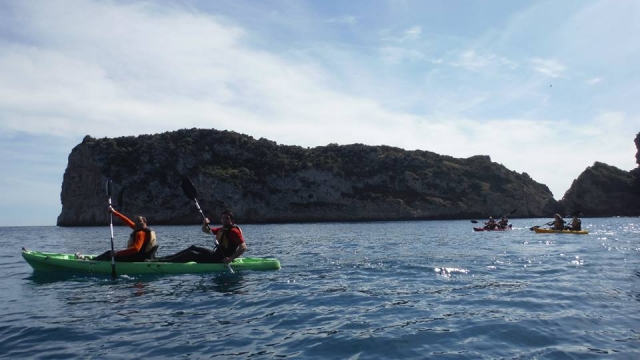  With the canoes 