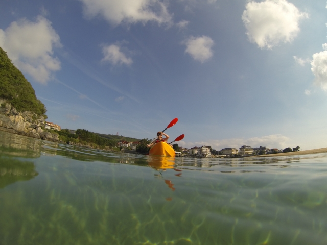  Kayaking in the sea 