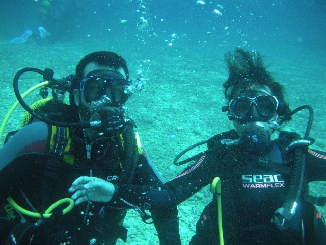 Posando bajo el agua