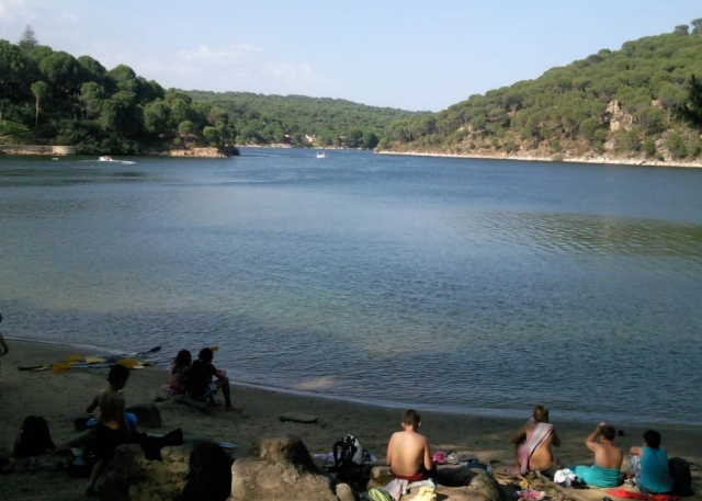  San Juan Reservoir with canoe 