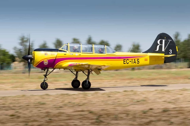 Taking off with the small plane 