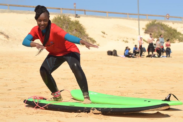  Practicing in the sand 