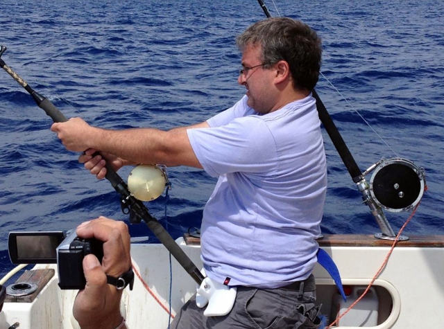 Pescando en barco