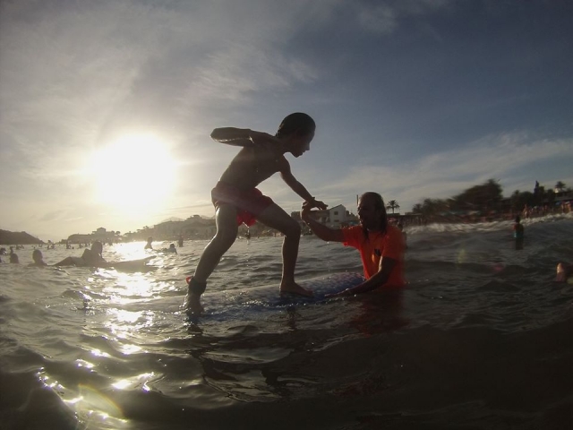  Standing on the board 
