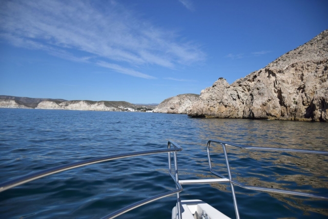 Boat route through coves of Almería 