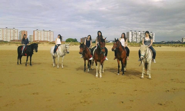 Disfrutando con los caballos