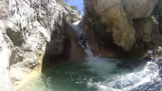 Descenso inferior del barranco de Río Verde, fácil