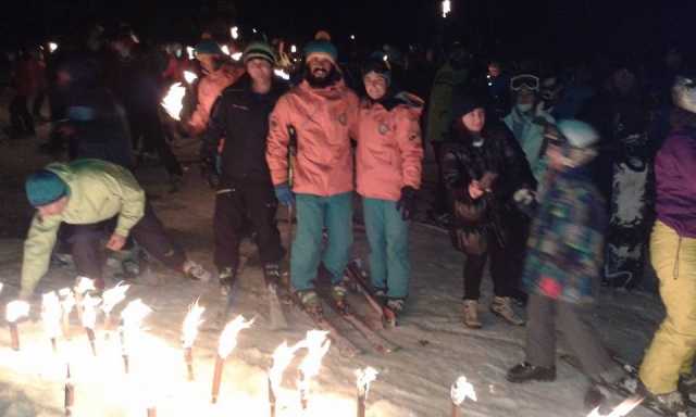 amigos en la nieve