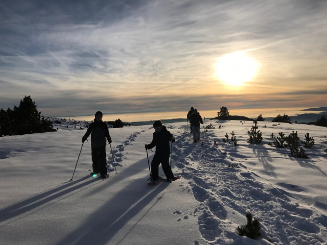  Walk at dawn with snowshoes 