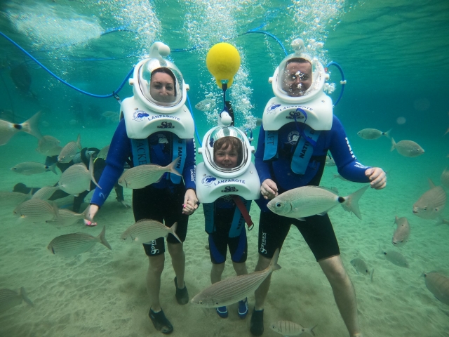 Buceo con escafandra en Lanzarote 50min, niños