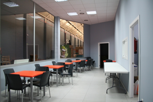 Área de mesa para lanches 