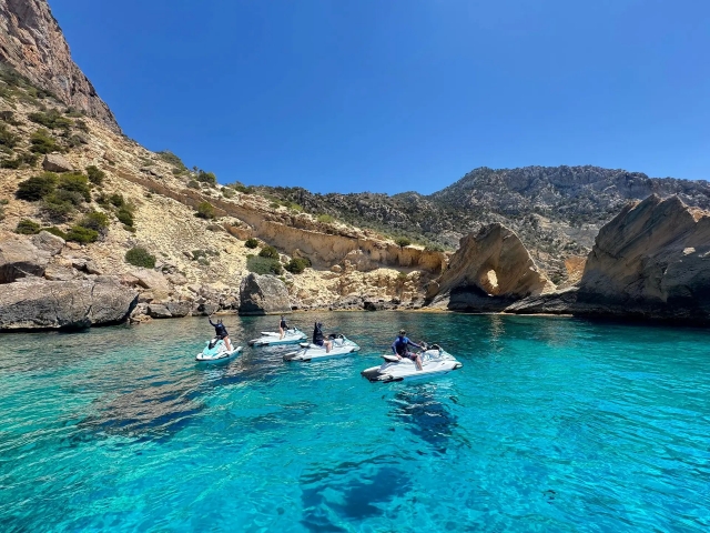 Zweisitzer-Jetski-Route nach Cala de Atlantis, 2 Stunden