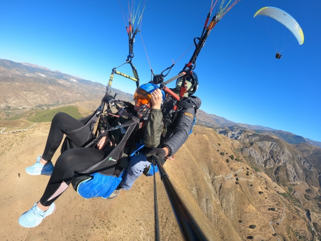 Con el instructor en el parapente