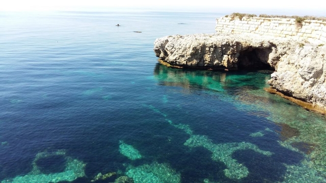 Turquoise waters of the island 