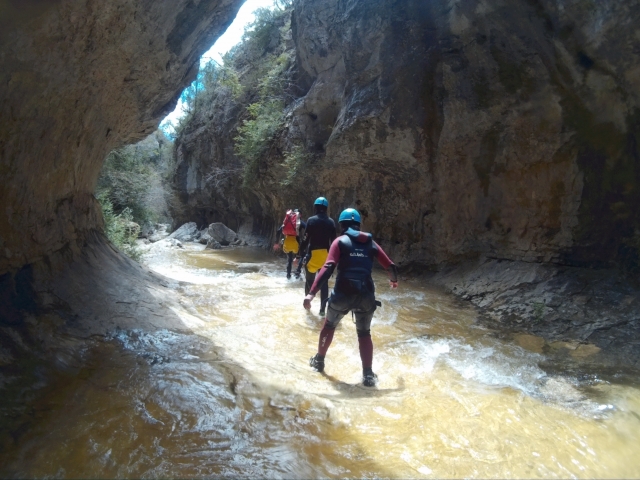  Canyoning on foot. 
