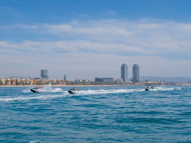  Touring Barceloneta on a jet ski 