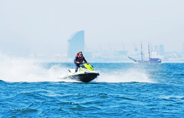Ride a jet ski through the Port Fòrum of Barcelona 