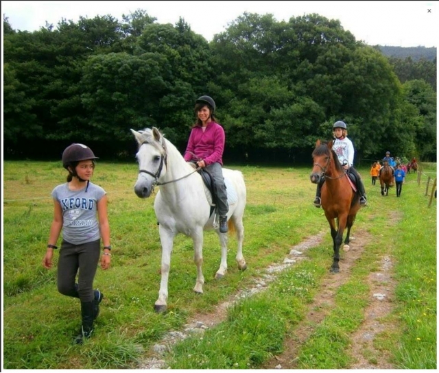  Horseback riding during the riding camp 