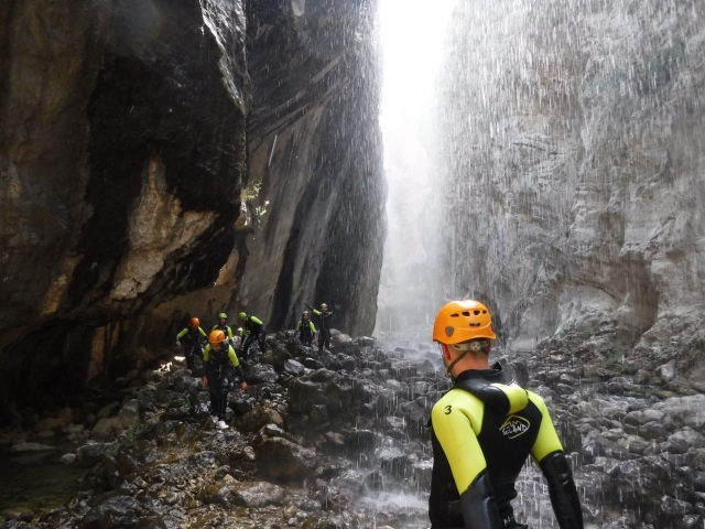  Walking under the waterfall 