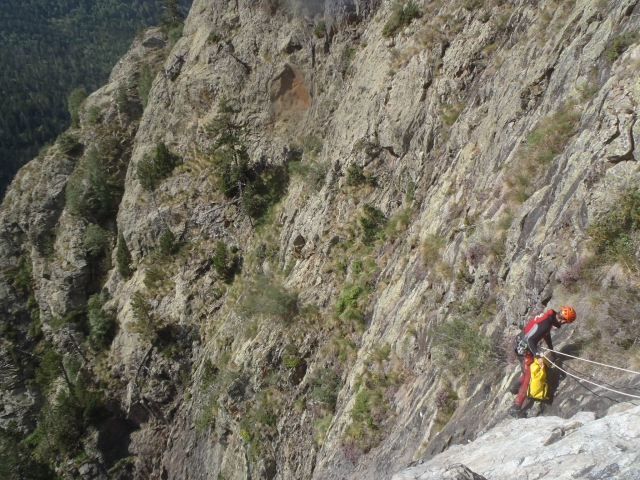 En un tramo seco del barranco