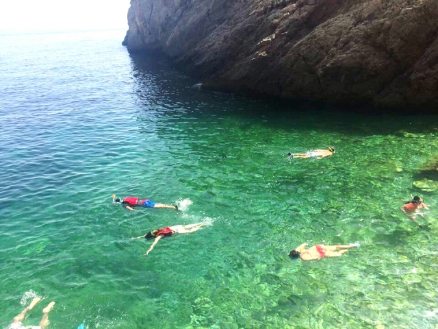 Practicing snorkeling 