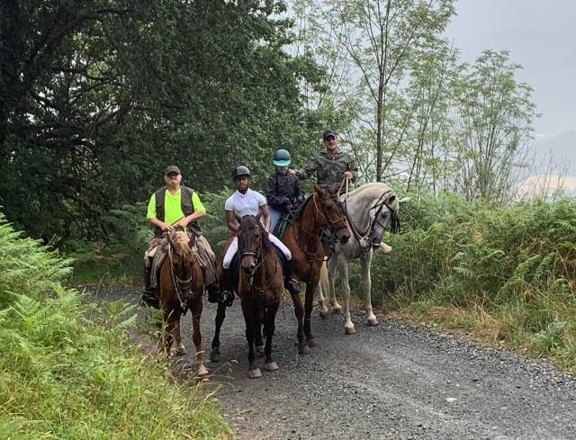  Horseback riding with friends 