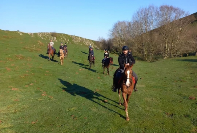 Descubriendo los campos verdes a caballo