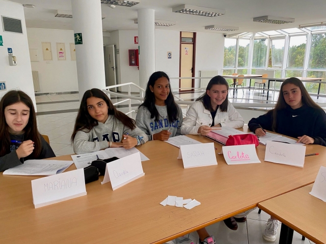 Durante una clase de inglés