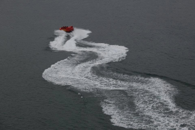 Die Route, der der Jet folgt 