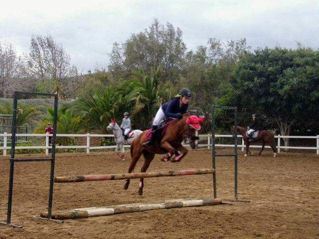 Sesion de salto a caballo