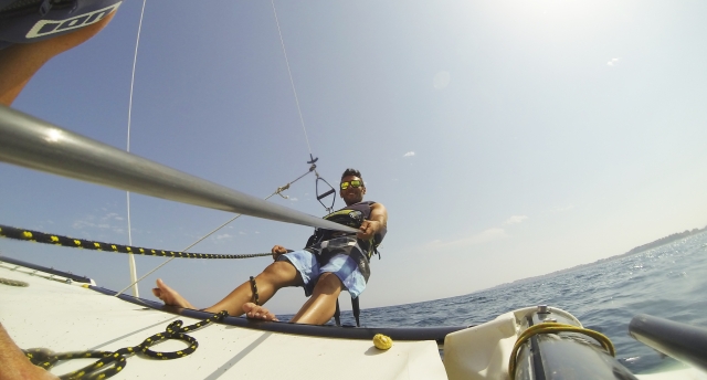 Catamaran y gopro