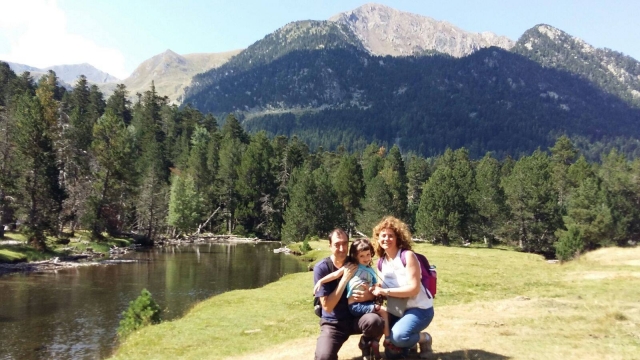 Family hiking 