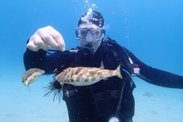 Probando el buceo