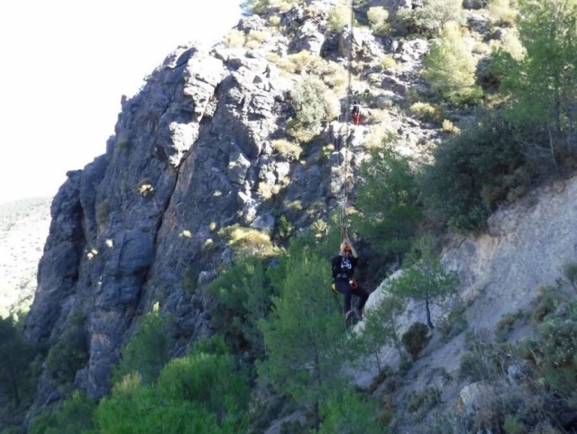 Tirolina tras la ferrata