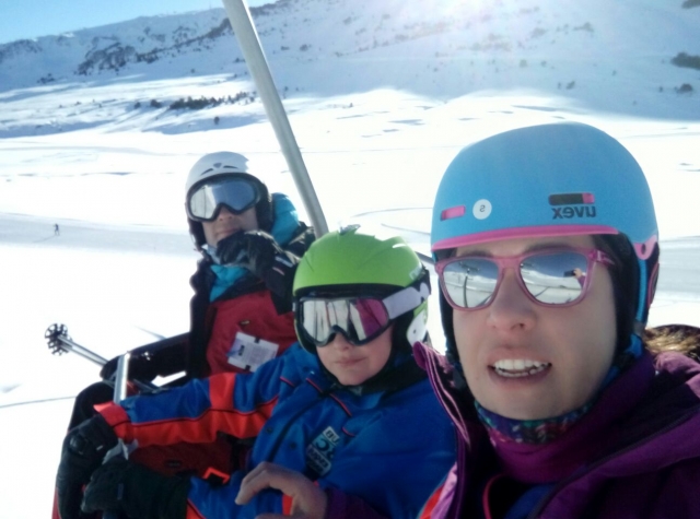 Subiendo para esquiar