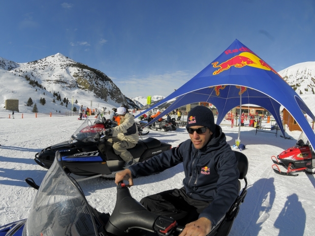Partiendo con la moto de nieve