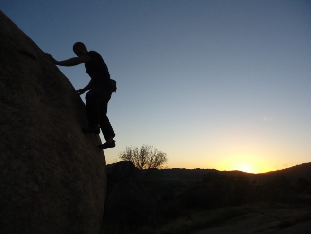 Escalada al atardecer