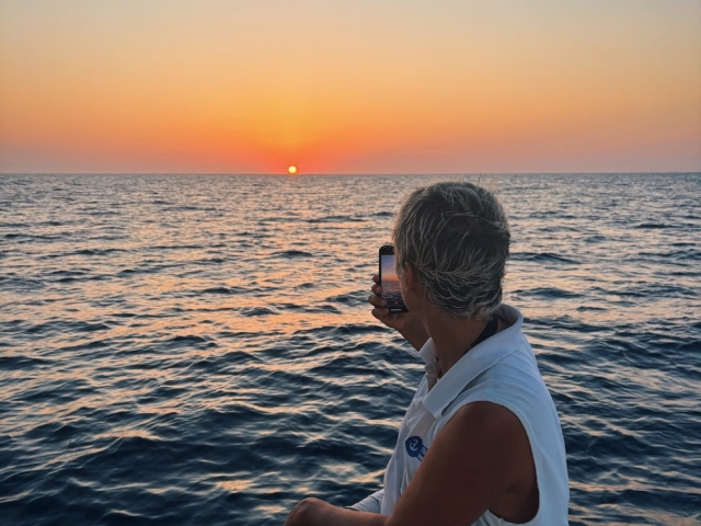Puesta de sol desde el barco