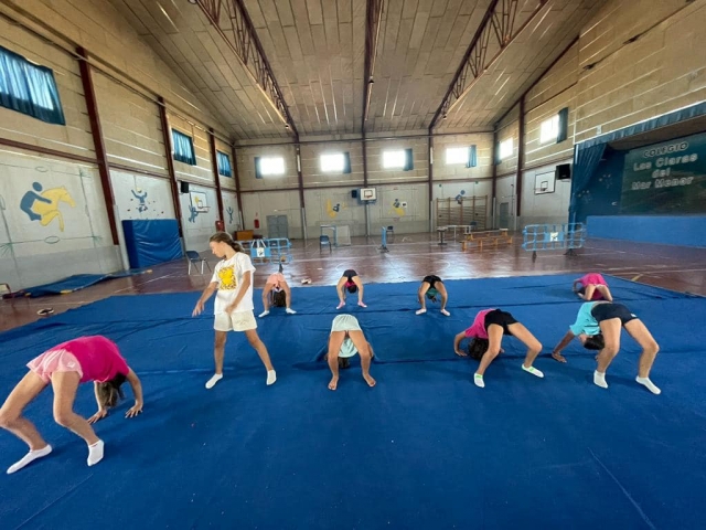  Durante una lezione di ginnastica 