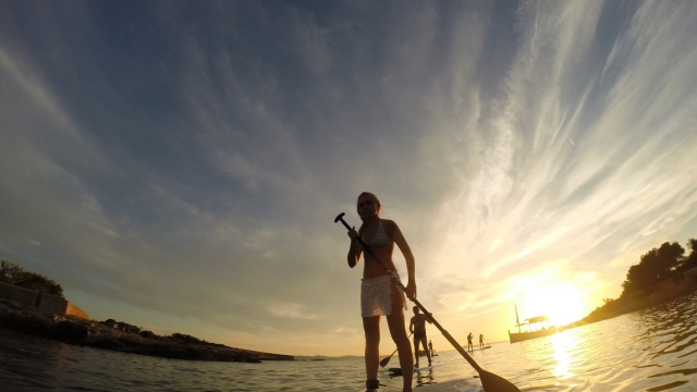  Paddle surf avec coucher de soleil 