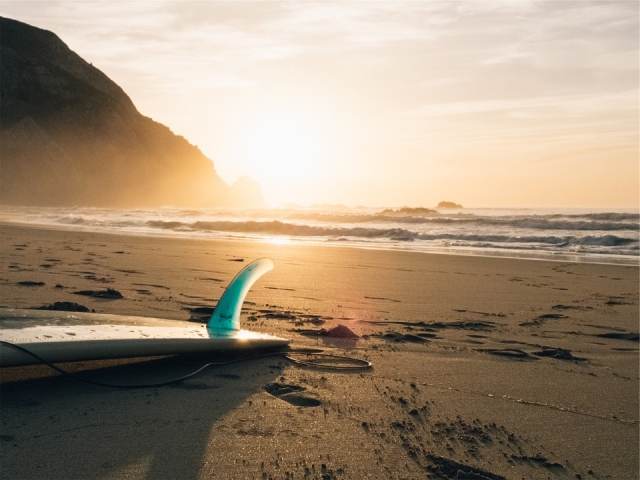  Surfboard on the shore