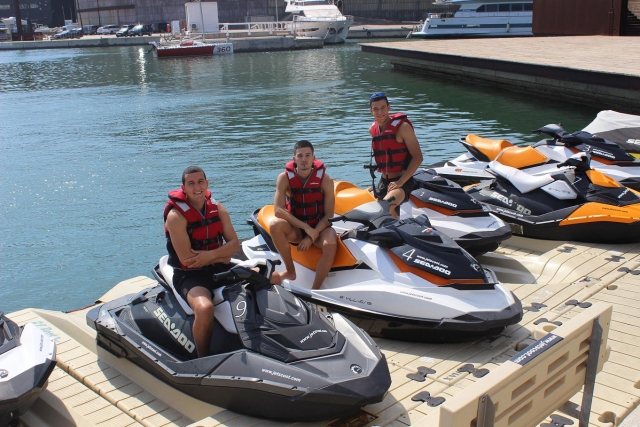  Jet skis on the dock 
