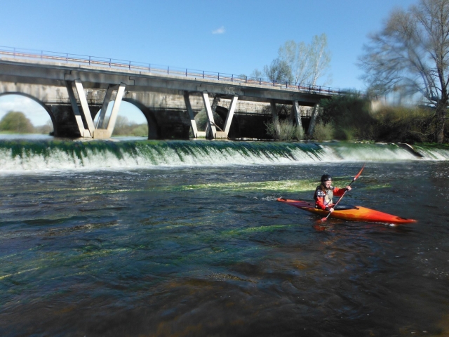  With the canoe 
