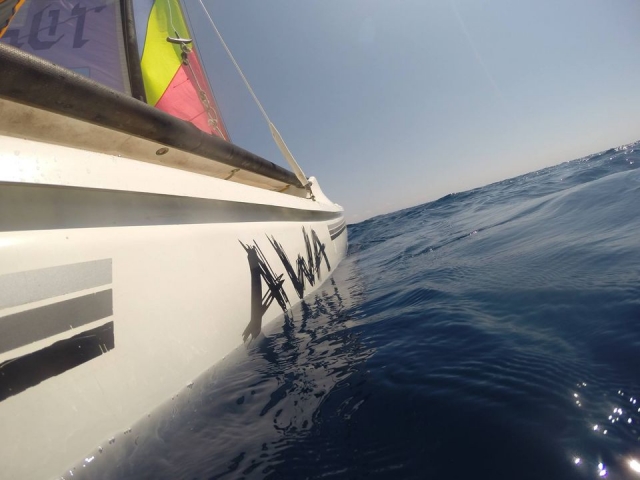  Catamaran on the high seas 