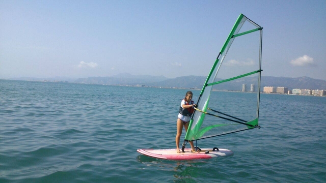 Sobre la tabla de windsurf