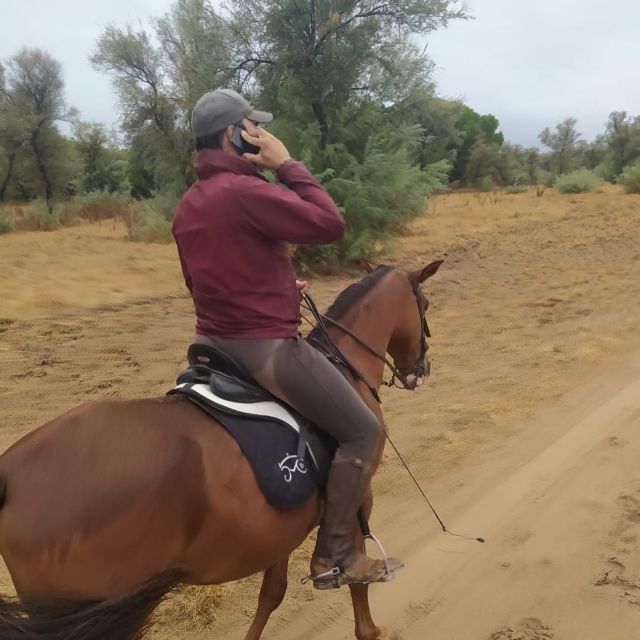 Siguiendo el sendero en los alrededores de Doñana